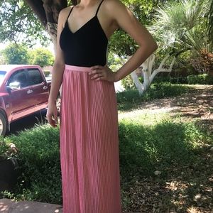 Black and Baby Pink Floor Length Dress